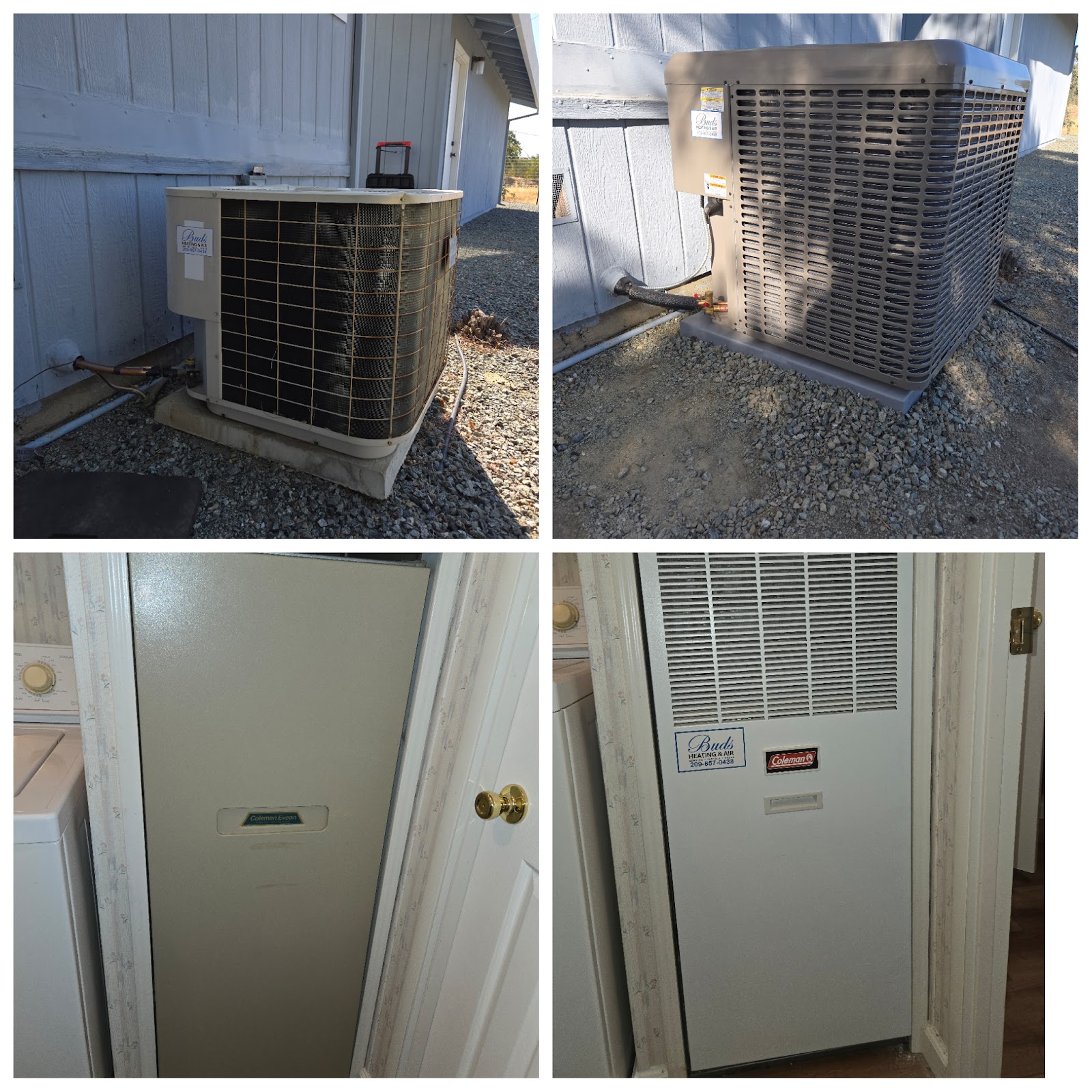 Residential outdoor condenser installations by Buds Heating and Air